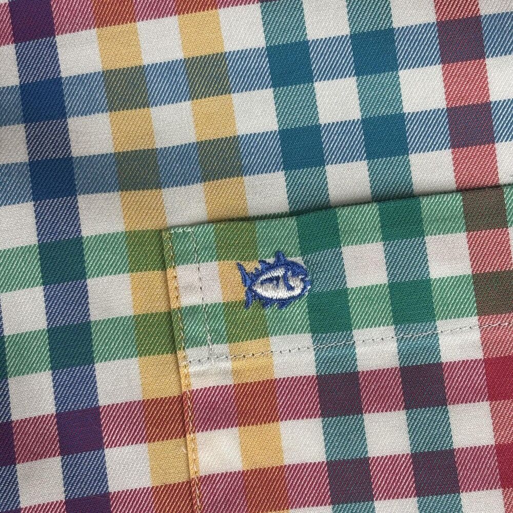 Southern Tide Shirt Mens Medium Multicolor Gingham Classic Fit Button Down Plaid - Picture 5 of 13